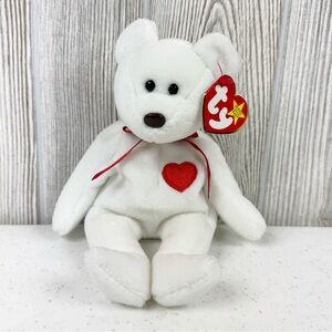TY Beanie Babies Valentine’s Day Valentino Bear 1994 - White Teddy Bear w Heart